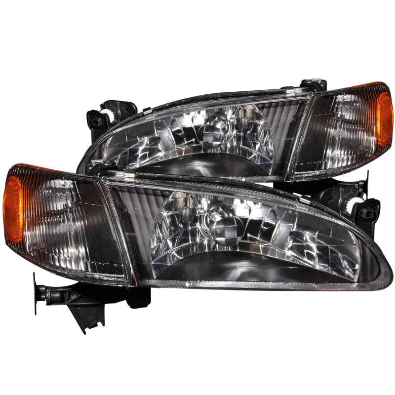 ANZO 1998-2000 Toyota Corolla Crystal Headlights Black - My Store