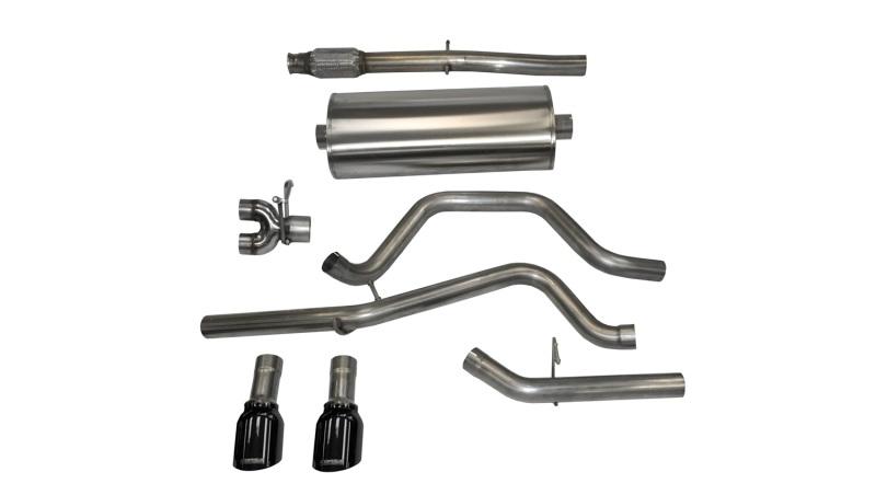 Corsa 14 GMC Sierra/Chevy Silv 1500 Crew Cab/Short Bed 5.3L V8 Black Sport Dual Rear CB Exhaust - Mammoth Racing -