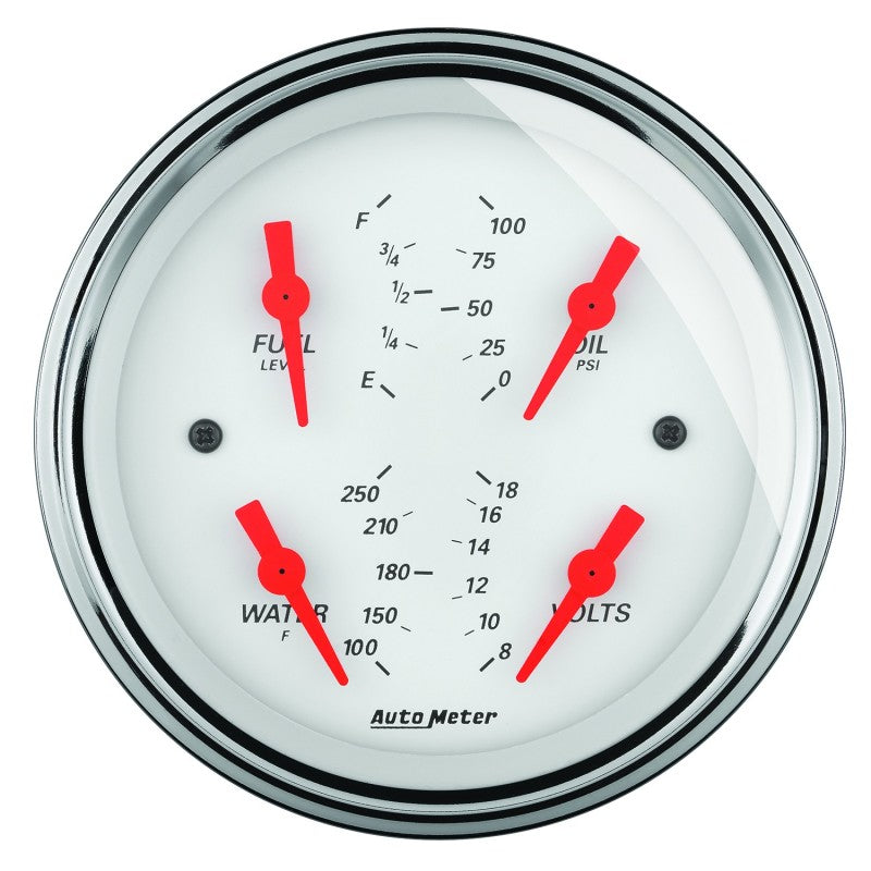 Autometer Arctic White 5in Quad GA, Fuel Level, 0-90 OHM - My Store