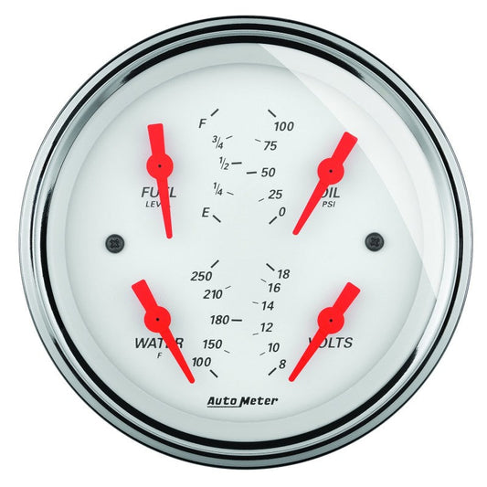 Autometer Arctic White 5in Quad GA, Fuel Level, 0-90 OHM - My Store
