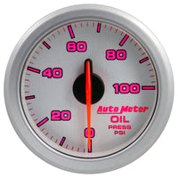 Autometer Airdrive 2-1/6in Oil Pressure Gauge 0-100 PSI - Silver - My Store