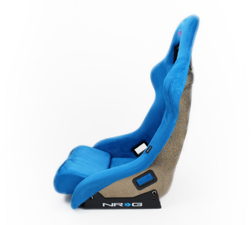 NRG FRP Bucket Seat ULTRA Edition - Large (Blue Alcantara/Gold Glitter Back) - My Store