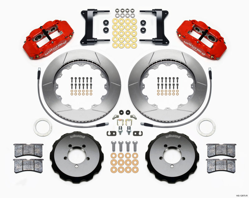 Wilwood Narrow Superlite 6R Front Hat Kit 14.00in Red 1999-2012 Subaru WRX w/Lines - Mammoth Racing -