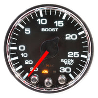 Autometer Spek-Pro Gauge Vac/Boost 2 1/16in 30Inhg-30psi Stepper Motor W/Peak & Warn Black/Chrome - My Store