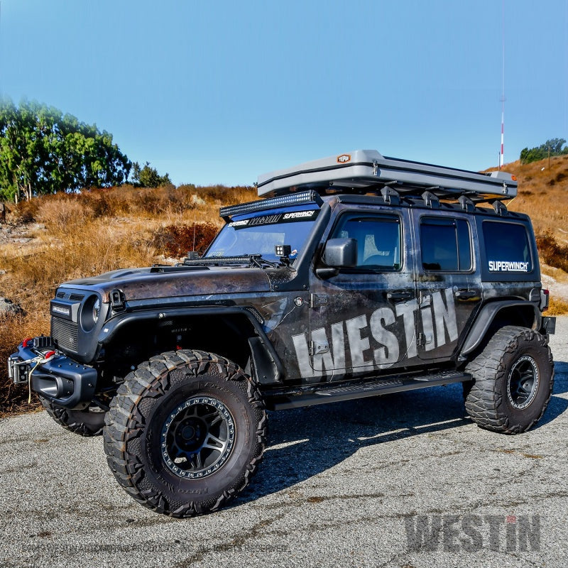 Westin 18-22 Jeep Wrangler JLU 4dr R5 Nerf Step Bars - Tex. Blk - Mammoth Racing -