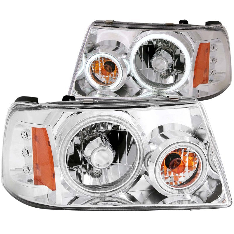 ANZO 2001-2011 Ford Ranger Projector Headlights w/ Halo Chrome (CCFL) 1 pc - Mammoth Racing -