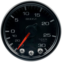 Autometer Spek-Pro Gauge Vac/Boost 2 1/16in 30Inhg-30psi Stepper Motor W/Peak & Warn Black/Black - My Store