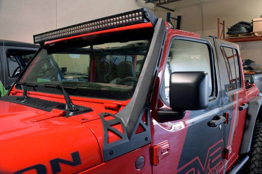 DV8 Offroad 2018+ Jeep Wrangler JL Over Windshield Light Bar Bracket - Mammoth Racing -