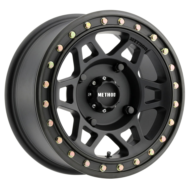 Method Mr405 UTV Beadlock 15x7 5+2/+38mm Offset 4x136 106mm CB Matte Black w/BH-H24100 Wheel - Mammoth Racing -