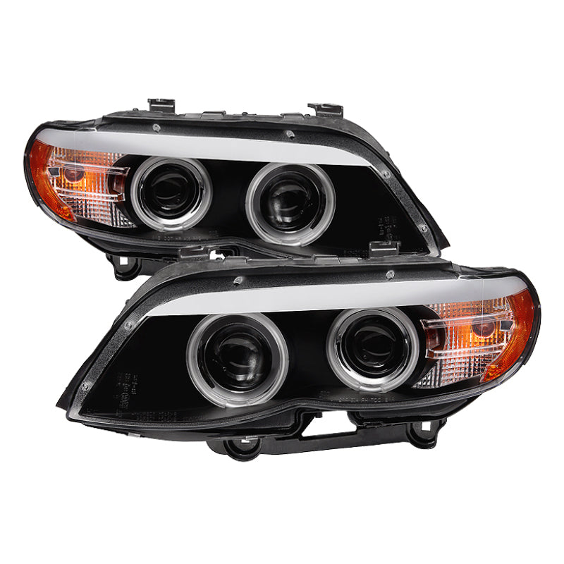 Spyder BMW X5 E53 2004-2006 Projector Halogen Model- DRL LED CCFL Halo Blk PRO-YD-BMWX503-CCFL-BK - Mammoth Racing -