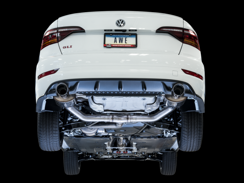 AWE Tuning 18-21 Volkswagen Jetta GLI Mk7 Touring Exhaust - Chrome Silver Tips (Fits High-Flow DP) - Mammoth Racing -