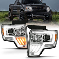 ANZO 2009-2013 Ford F-150 Projector Light Bar G4 Switchback H.L. Chrome Amber - My Store