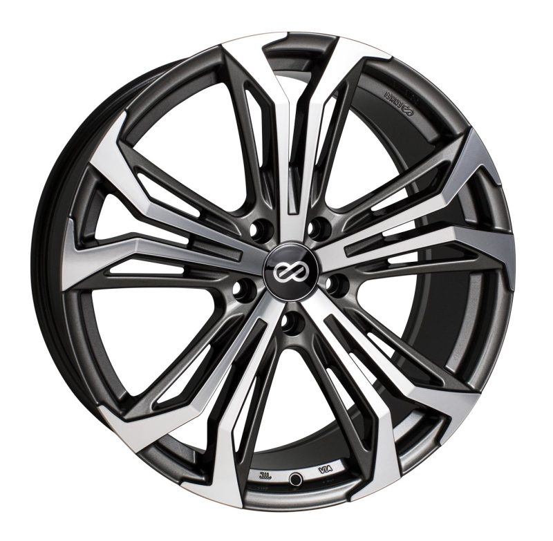 Enkei Vortex 5 Wheel 17x7.5 45mm Offset 5 x 100 72.6mm Bore - Anthracite Machined - Mammoth Racing -