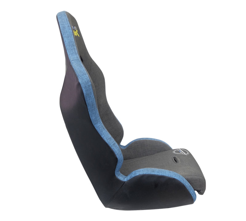 NRG Defender Seat/ Water Resistant Steel Frame Suspension - Gray w/ Blue Trim w/ Defender Logo - My Store