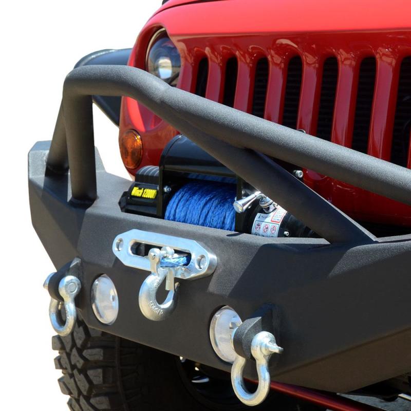 DV8 Offroad 07-18 Jeep Wrangler JK/JL FS-10 Full Length Steel Front Bumper w/ Skid Plate - Mammoth Racing -