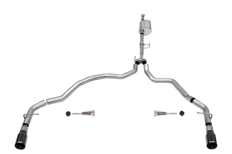 Corsa 2021-2022 Ford F-150 SuperCab/6.5in Bed 3.5L V6 Sport Cat-Back Dual Rear Exit-Black PVD - Mammoth Racing -