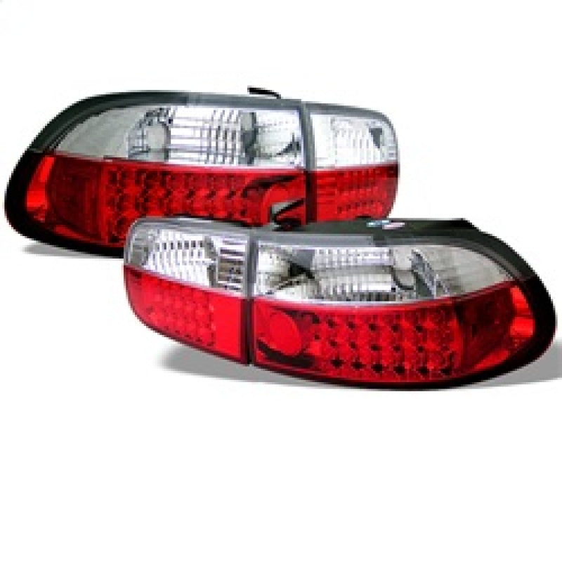 Spyder Honda Civic 92-95 2/4DR LED Tail Lights Red Clear ALT-YD-HC92-24D-LED-RC - Mammoth Racing -