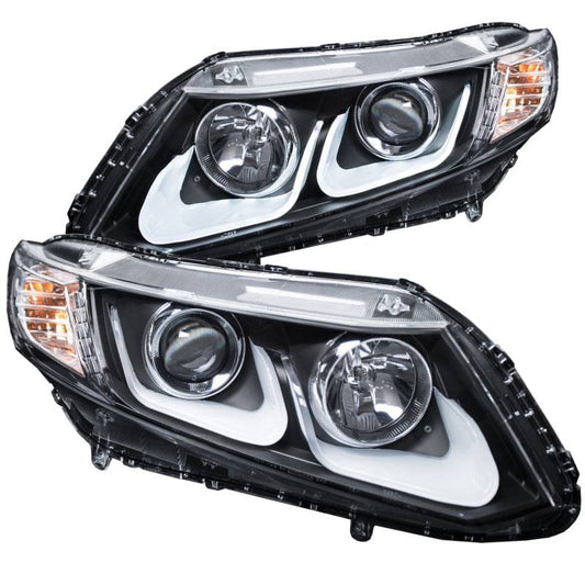 ANZO 2012-2015 Honda Civic Projector Headlights w/ U-Bar Black - My Store