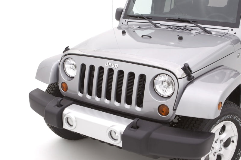 AVS 07-18 Jeep Wrangler Unlimited Aeroskin Low Profile Hood Shield - Chrome - Mammoth Racing -