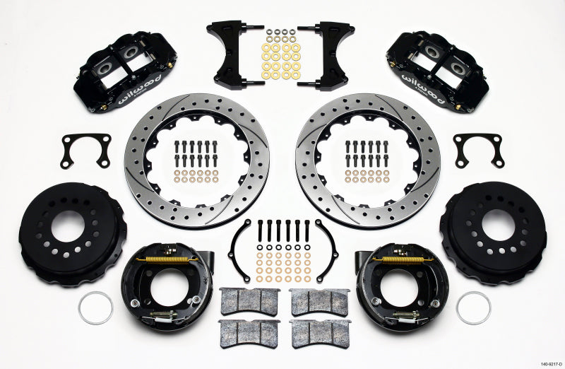 Wilwood Narrow Superlite 4R Rear P-Brk Kit 12.88in Drilled Big Ford Old Style 2.36in Offset - My Store