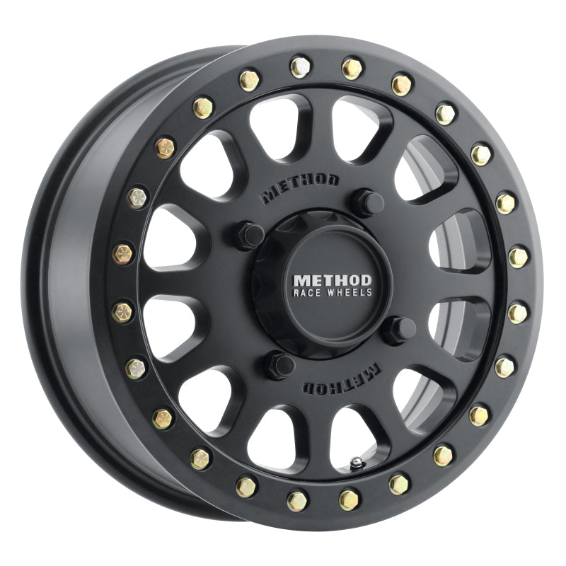 Method Mr401 UTV Beadlock 15x6 5+1/+53mm Offset 4x156 132mm CB Matte Black w/BH-H24100 Wheel - Mammoth Racing -