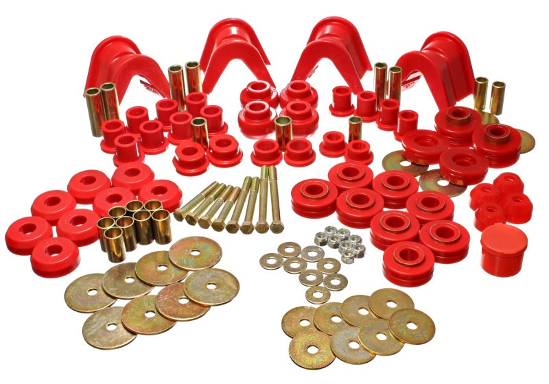 Energy Suspension 66-77 Ford Bronco 4WD (w/ 4 Deg C-Bushings) Red Hyper-Flex Master Bushing Set - Mammoth Racing -