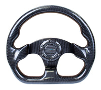 NRG Carbon Fiber Steering Wheel (320mm) Flat Bottom w/Shiny Black Carbon - My Store