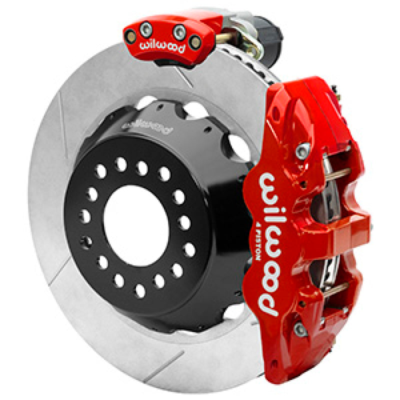 Wilwood Aero4 Big Brake Rear Electronic Parking Brake Kit - Red - Powder Coat Caliper - GT SLT Rotor - My Store