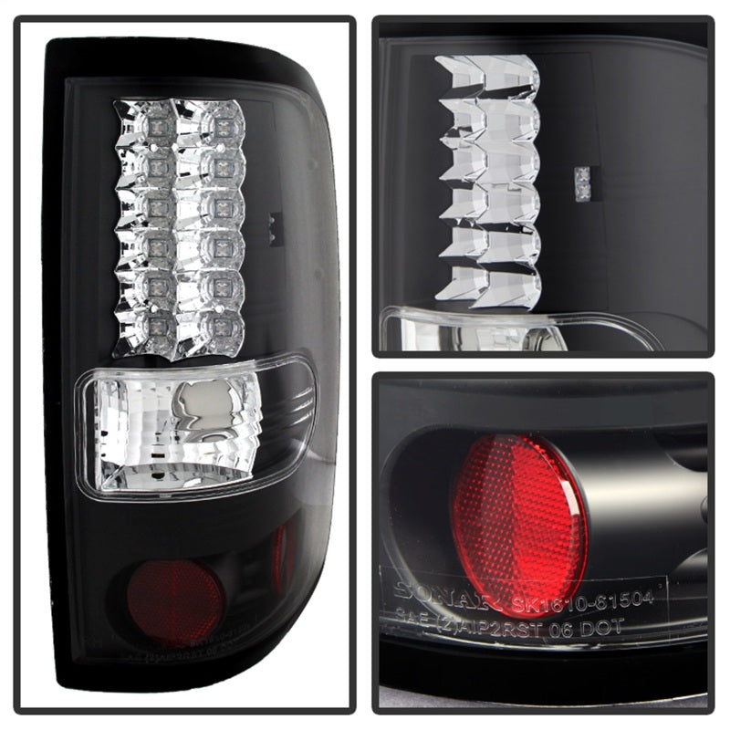 Spyder Ford F150 Styleside 04-08 (Not Fit Heritage & SVT)LED Tail Lights Black ALT-YD-FF15004-LED-BK - Mammoth Racing -