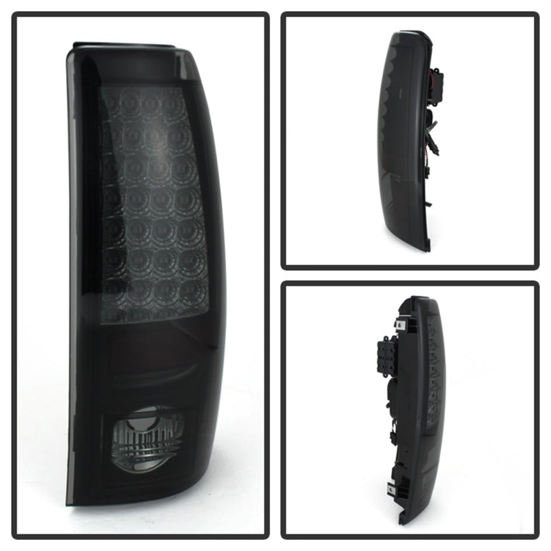 Spyder Chevy Silverado 1500 99-02 (Not Fit Stepside) LED Tail Lights Blk Smke ALT-YD-CS99-LED-BSM - Mammoth Racing -
