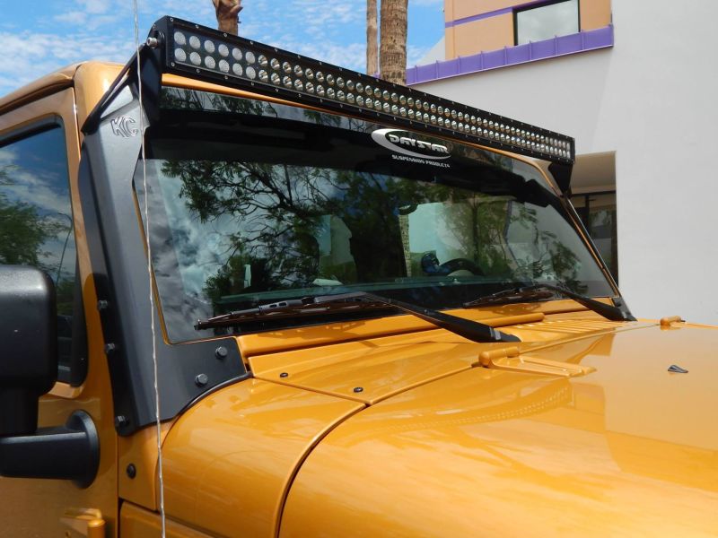 KC HiLiTES 07-18 Jeep JK 50in. C-Series C50 LED Light Bar w/Overhead Mount Bracket Kit - Mammoth Racing -