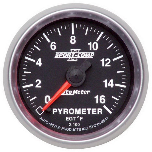 Autometer Sport-Comp II Full Sweep Electronic 52mm 0-1600 degree F Pyrometer Gauge - My Store