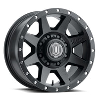 Icon Rebound 17x8.5 8x6.5 13mm Offset 5.25in BS 121.4mm Bore Satin Black Wheel - Mammoth Racing -