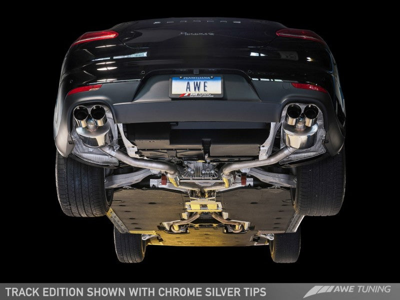 AWE Tuning Panamera 2/4 Track Edition Exhaust (2014+) - w/Chrome Silver Tips - Mammoth Racing -