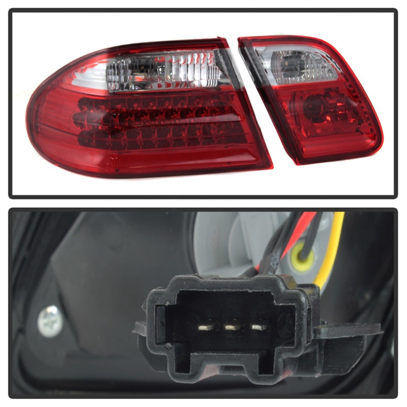 Xtune Mercedes Benz W210 E-Class 96-02 LED Tail Lights Red Clear ALT-CL-MBW210-LED-RC - Mammoth Racing -