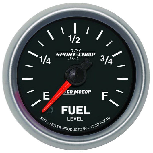 Autometer Sport-Comp II 52mm 0-280 ohms Programmable Electronic Fuel Level Gauge - My Store