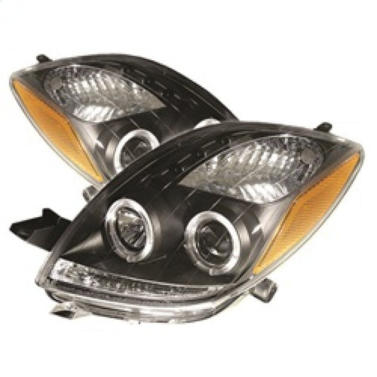 Spyder Toyota Yaris 06-08 2DR Projector Headlights LED Halo- LED Blk PRO-YD-TYA06-HL-BK - Mammoth Racing -