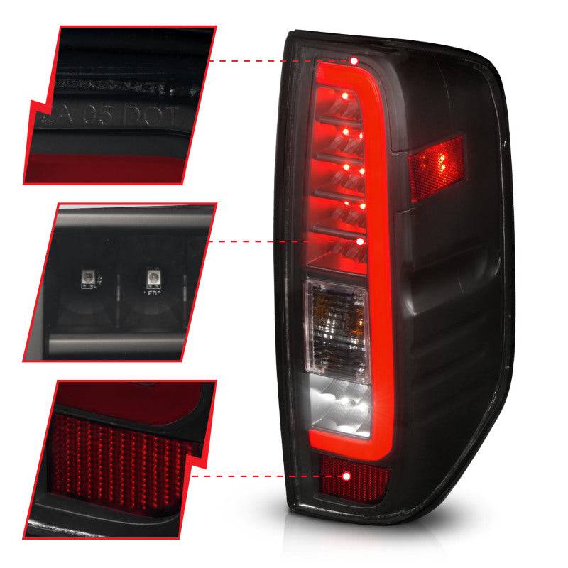 ANZO 2005-2021 Nissan Frontier LED Taillights Black Housing/Smoke Lens - My Store