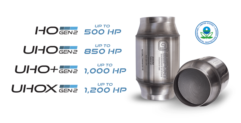 GESI G-Sport 400 CPSI GEN 2 EPA Compliant 2.5in Inlet/Outlet Catalytic Converter-4in x 4in-350-500HP - My Store