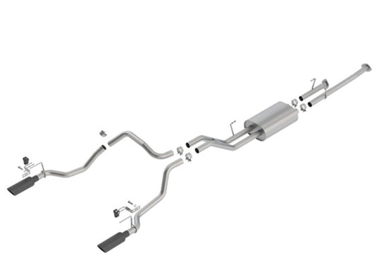 Borla 14-18 Toyota Tundra 4.6L/5.7L V8 AT 2&4WD Crew Max Cat-Back Touring Exhaust - Black Chrome Tip - My Store