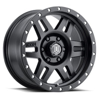 Icon Six Speed 17x8.5 6x5.5 25mm Offset 5.75in BS 108.1mm Bore Satin Black Wheel - Mammoth Racing -