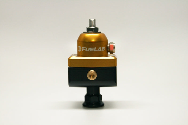 Fuelab 575 Carb Adjustable Mini FPR Blocking 1-3 PSI (1) -6AN In (2) -6AN Out - Gold - Mammoth Racing -