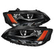 Xtune Volkswagen Jetta 11-14 Amber Crystal Headlights Black HD-JH-VJ11-AM-BK - Mammoth Racing -