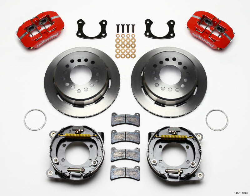 Wilwood Dynapro Low-Profile 11.00in P-Brake Kit - Red Small Ford 2.66in Offset - Mammoth Racing -