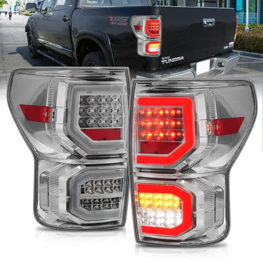 ANZO 2007-2013 Toyota Tundra LED Taillights Chrome Housing Clear Lens Pair - My Store