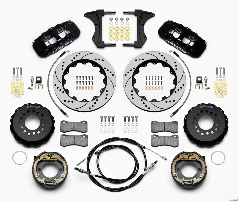 Wilwood Aero4 Rear Kit 14.00 Drilled 2005-2014 Mustang w/ BMR Suspn. w/Lines - My Store