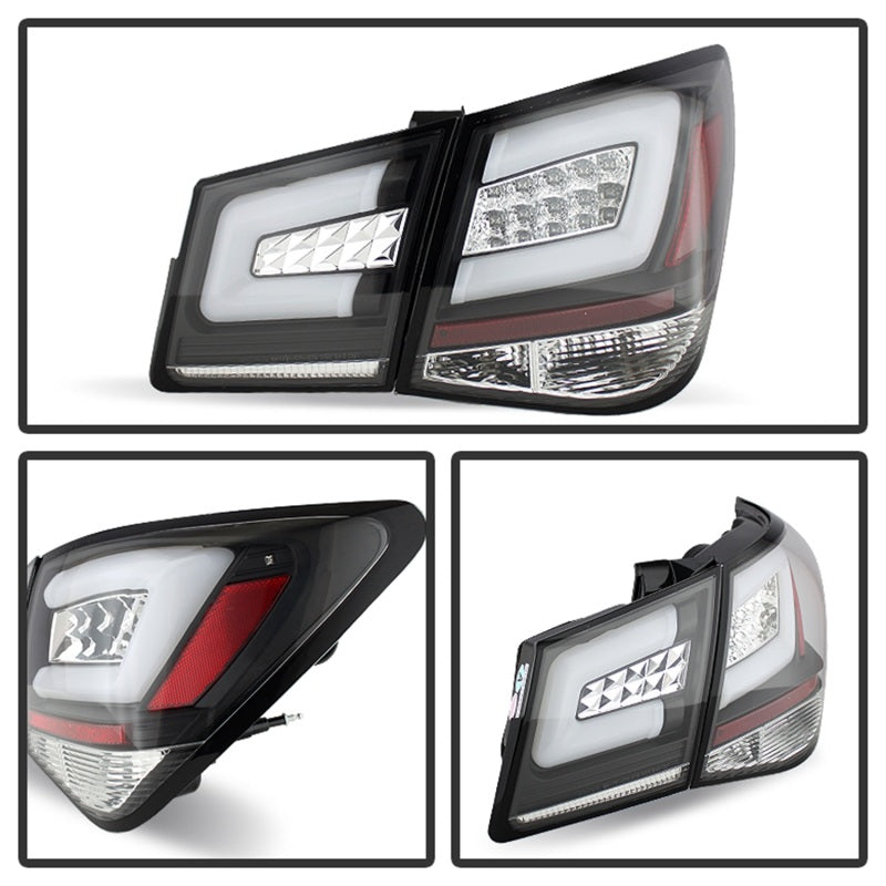 Spyder Chevy Cruze 2011-2014 Light Bar LED Tail Lights Black ALT-YD-CCRZ11-LBLED-BK - Mammoth Racing -