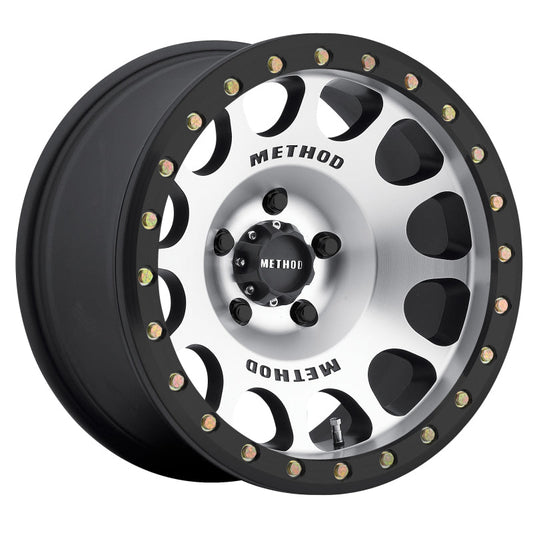 Method Mr105 Beadlock 17x9 -38mm Offset 5x5 71.5mm CB Machined w/Matte Black Ring Wheel - Mammoth Racing -