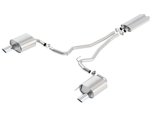 Borla Touring Cat Back 15-17 Ford Mustang 3.7L V6 MT/AT 2.25in Pipe 4in Single Round Rolled Tips - My Store
