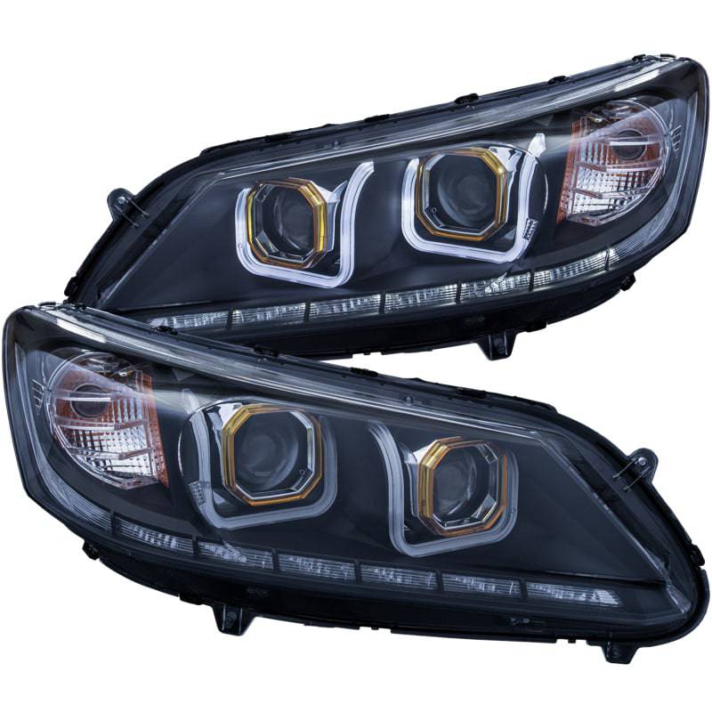 ANZO 2013-2015 Honda Accord Projector Headlights w/ U-Bar Black - My Store